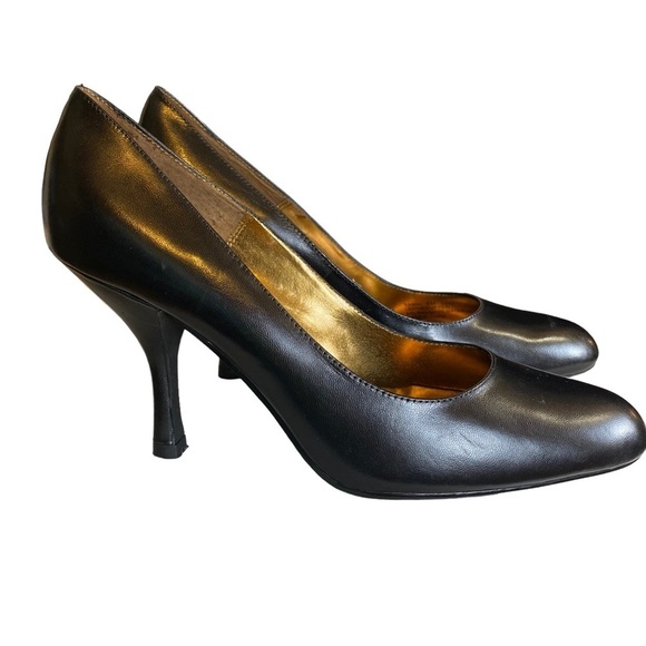 Chinese Laundry Shoes - Chinese Laundry Yanni Round‎ Toe Black Leather Heels - Ladies Size 8M